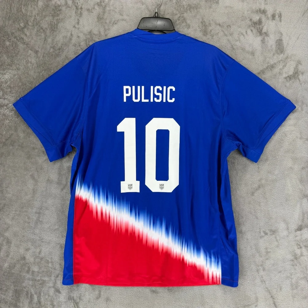 Nike USMNT Christian Pulisic 10 Soccer Jersey Blue Red 4XL FJ1198-100 Mens